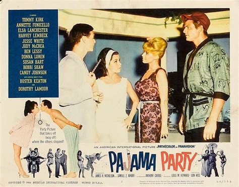 Lobby Card For The Aip Film Pajama Party 1964 Starring Annette Funicello And Tommy Kirk