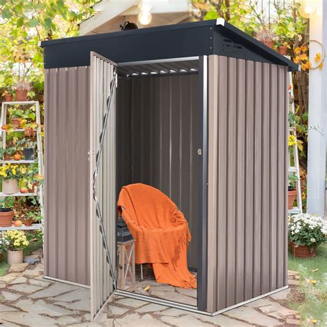 Arrives By Wed Jan Buy YODOLLA X Ft Outdoor Metal Storage Shed With Sliding Roof