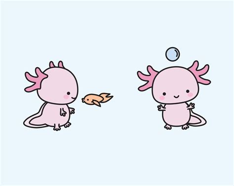 Perfect for creating greeting cards,invitations and stationery, decorating your blog or website, designing posters and room decor for children or babies. Premium Vector Clipart Kawaii Axolotls Cute Axolotl