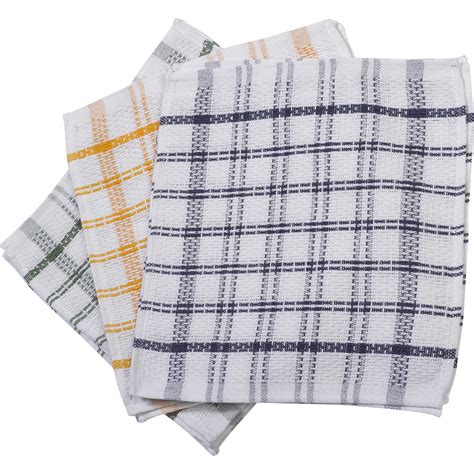 100 cotton heavy duty dish cloths checked bar bistro tea towels 12 24 48 pack ebay