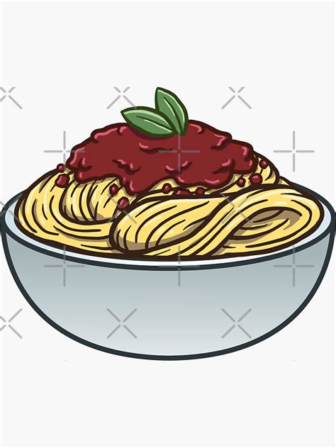Bowl Of Spaghetti Bolognese Pasta Sticker For Sale By Jonmlam Redbubble