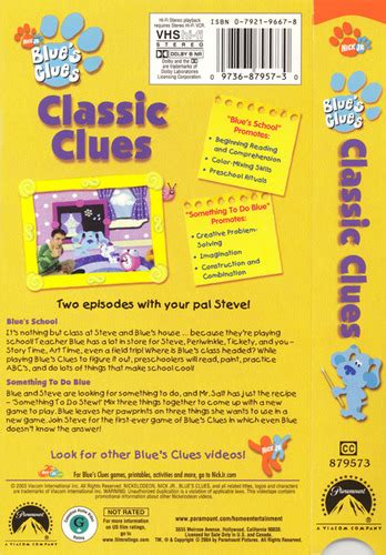 Classic Clues Blues Clues Closing 2004 Vhs By Bailey