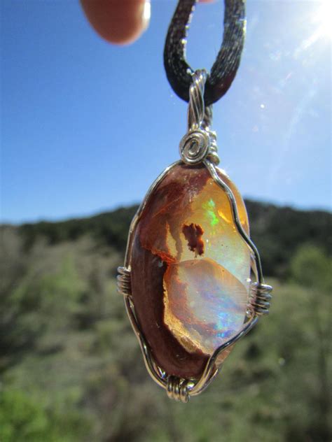 Fire Opal Pendant Mexican Fire Opal Cab In By Sequoiasroots 6000