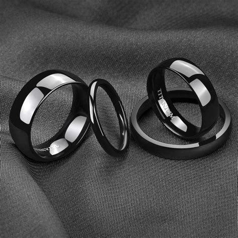 4mm Black Titanium Ring Womens Black Titanium Ring Womens Etsy