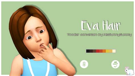 Miss Bunny Gummy Eva Hair Retextured For Toddlers Sims 4 Hairs