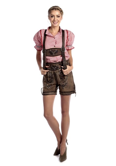 Embroidered Lederhosen For Women Coffee Brown Lederhosen Store