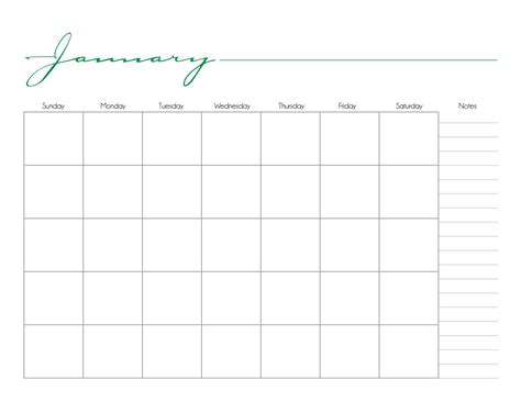 Monthly Calendar With No Dates Example Calendar Printable