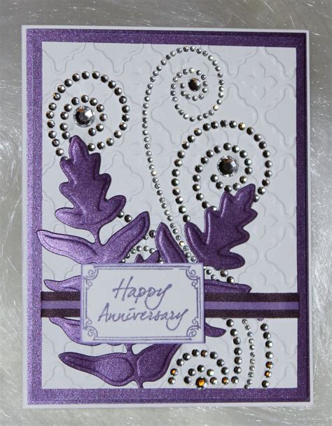 Send anniversary egift cards to husband or wife wishing him or her happy anniversary. Anniversary Card with Rhinestone Swirls - Create N Craft