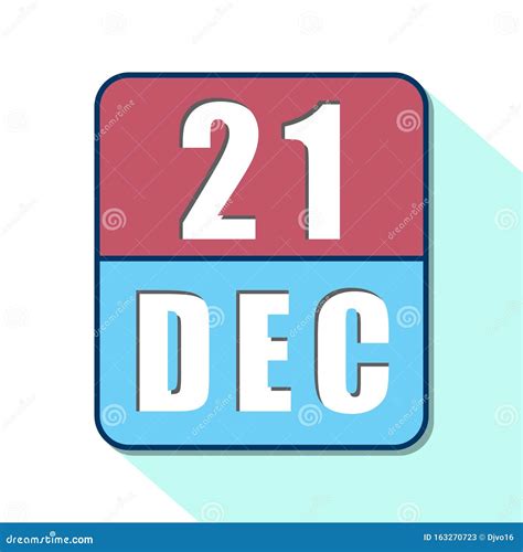 December 21st Day 20 Of Monthsimple Calendar Icon On White Background