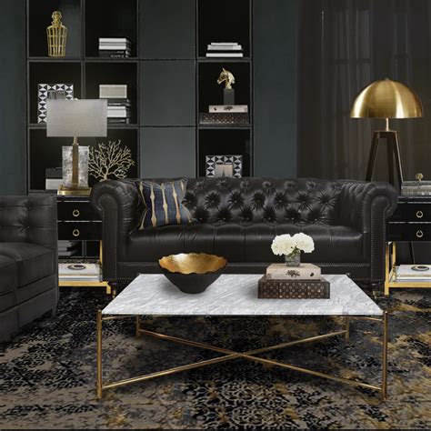 We Love How A Dark Interior Can Be Styled With Art Deco Elements To