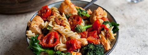 This creamy pasta dish gains most of its big flavour from chorizo it colours the creamy pasta sauce and infuses it. Chicken and chorizo pasta with spinach recipe / Riverford