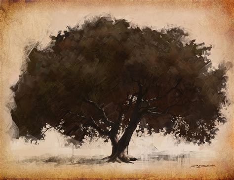 Jr Edwards Studios Oak Tree Painting