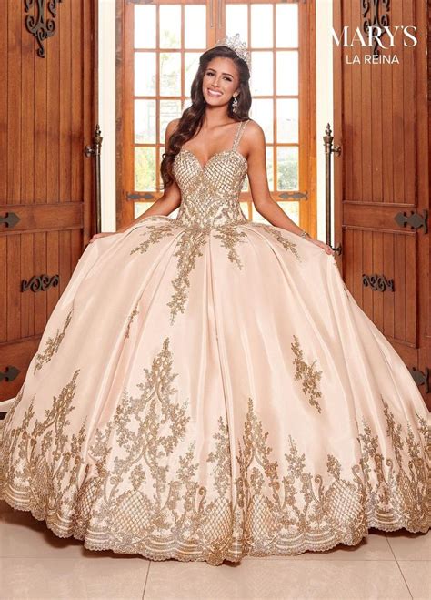 Embroidered Satin Quinceanera Dress By Mary S Bridal Mq2105 In 2020 Pretty Quinceanera Dresses