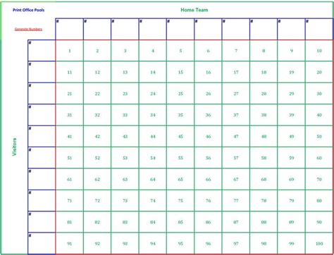 The home of nfl super bowl 2021 news, ticket, apparel & event info. blank football pool template | 100 Square Football Pool ...