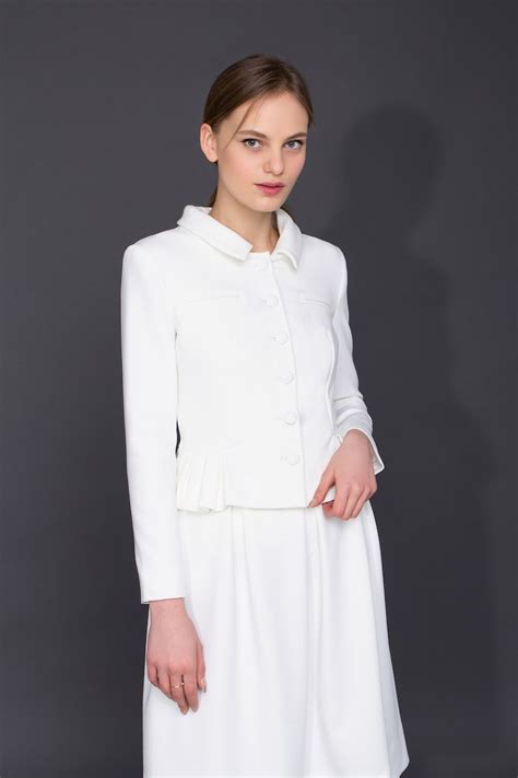 White Suit Women Wedding Skirt Suit Two Piece Set Etsy