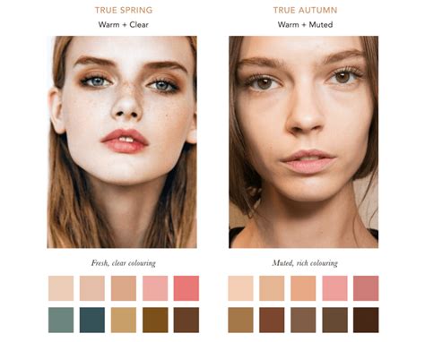 True Spring Vs True Autumn The Concept Wardrobe Complexion Colors Dark Complexion Colors For