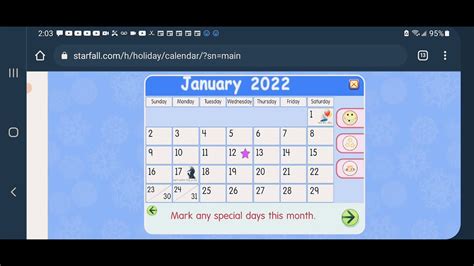 Starfall Calendar For January 12 2022 Youtube