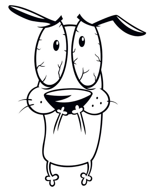 Courage Cowardly Dog Coloring Drawing Draw Pages Cartoon Drawings