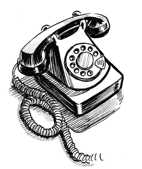 Retro Telephone Drawing Stock Vector Illustration Of Phone 22434751