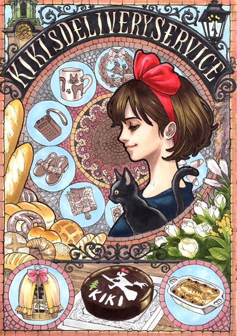 Studio Ghibli Characters In The Style Of Art Nouveau