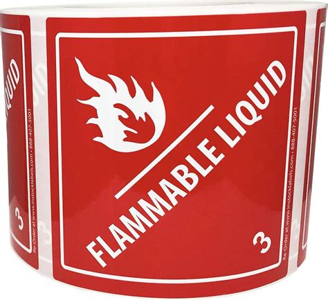 Buy Laminated Flammable Liquid Hazard Class D O T Labels X Inch