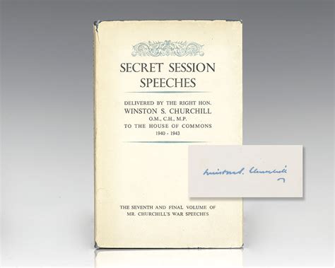 Secret Session Speeches Winston Churchill First Edition Signed