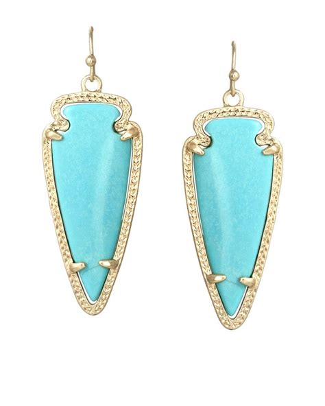 Sky Earrings In Turquoise Kendra Scott Jewelry Drop Earrings Gold