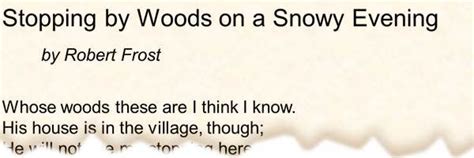 Poem Stopping By Woods On A Snowy Evening By Robert Frost