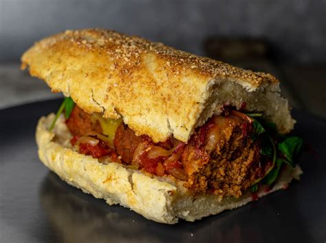 Meatball Sandwich With Homemade Subway Bread Dailyvegan