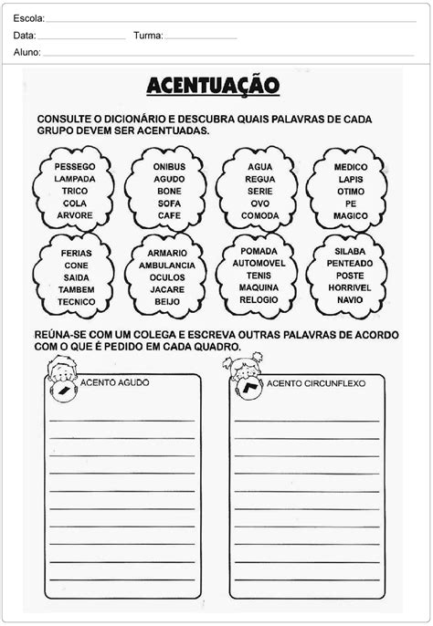 Atividade De Acentuação 4 Ano