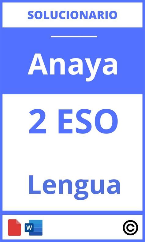 Solucionario Lengua 2 Eso Anaya PDF