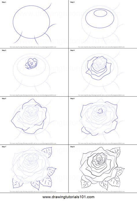 For more such cool how to draw. How to Draw a Rose printable step by step drawing sheet ...