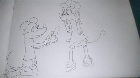 Mickey Proposing To Minnie By Mirzadoesart On Deviantart