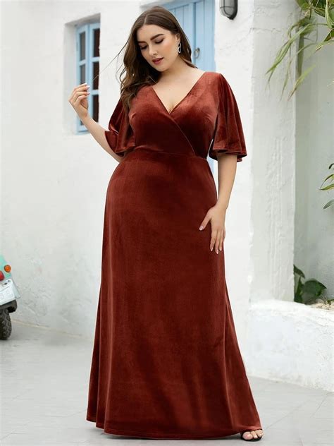 Vintage Plus Size Floor Length Velvet Evening Dresses In 2020 Velvet