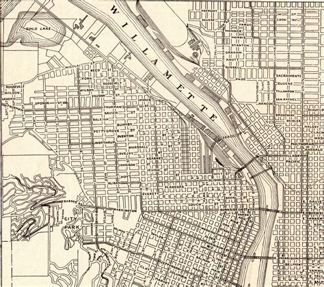 1921 Antique Portland Oregon Street Map Of Portland City Map Etsy