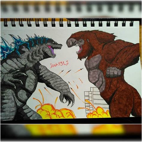 Godzilla Vs King Kong Drawings