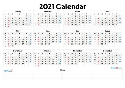 2021 Calendar With Week Numbers Printable Pdf Free
