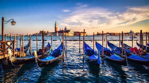 1080p Venice Gondolas Sunset Hd Wallpaper