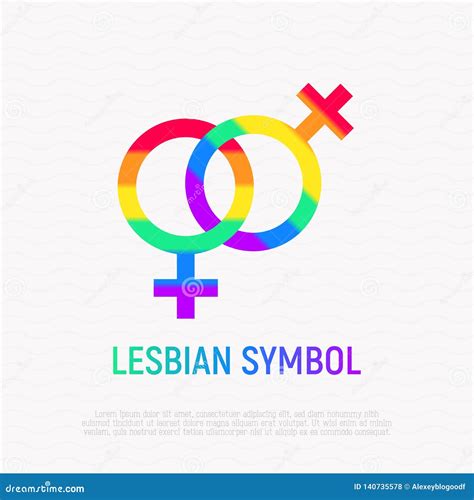 Lesbian Symbol In Rainbow Color Stock Vector Illustration Of Flat Concept 140735578