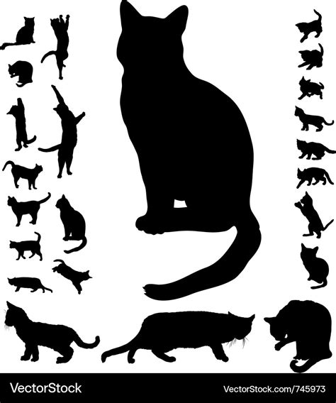 cat silhouette collection royalty free vector image