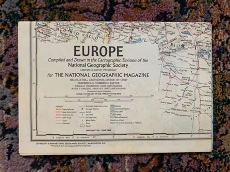National Geographic Map Of Europe June 1969 200 Picclick