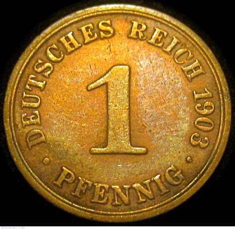 1 Pfennig 1903 A Wilhelm Ii 1888 1918 Germany Coin 24103