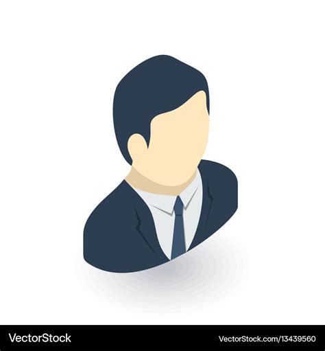 Businessman Avatar Isometric Flat Icon 3d Vector Image