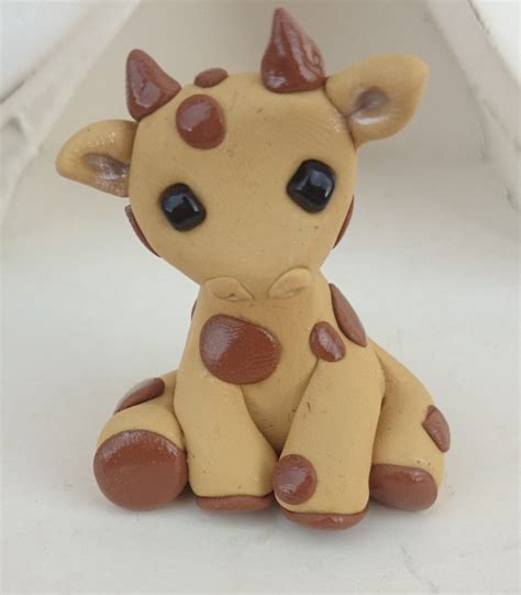 Polymer Clay Mini Giraffe Sculpture Figure By Twistedtroublesome