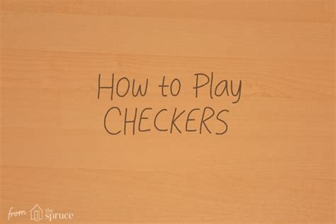 How To Play American Checkers