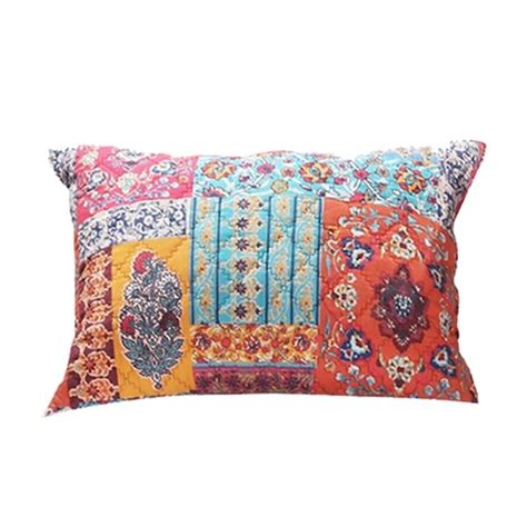 Shop Bohemian Style Fabric King Size Pillow Sham With Floral Pattern
