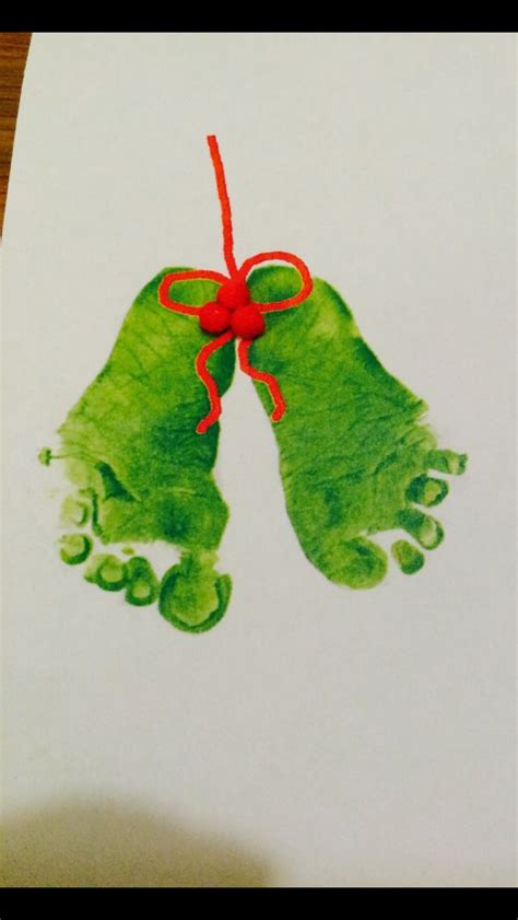 Christmas Card Designs Using Baby Hand And Foot Prints Mistletoes Diy