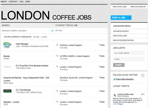 It seems jobe london was sick a month ago, but later on, he confirmed he is fine and doing well. London Coffee Jobs Board - Broke in London