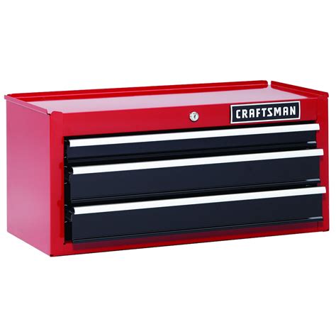 Craftsman 26 Inch 3 Drawer Heavy Duty Ball Bearing Middle Chest Redblack