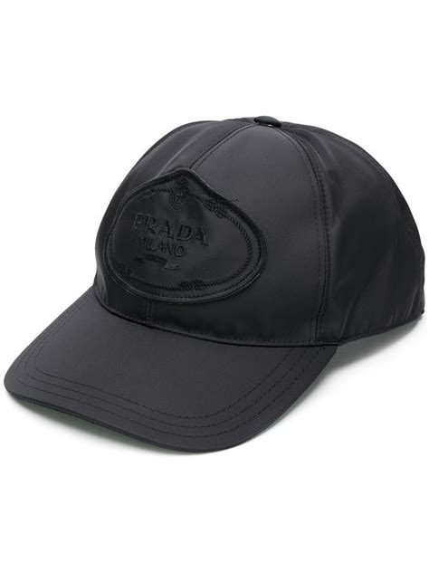 Prada Synthetic Logo Baseball Cap In Black For Men Lyst